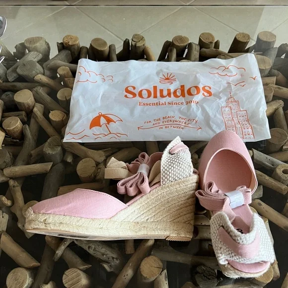 SOLUDOS Marseille Rosa Pink Espadrille Wedge Sandals - Picture 10 of 16